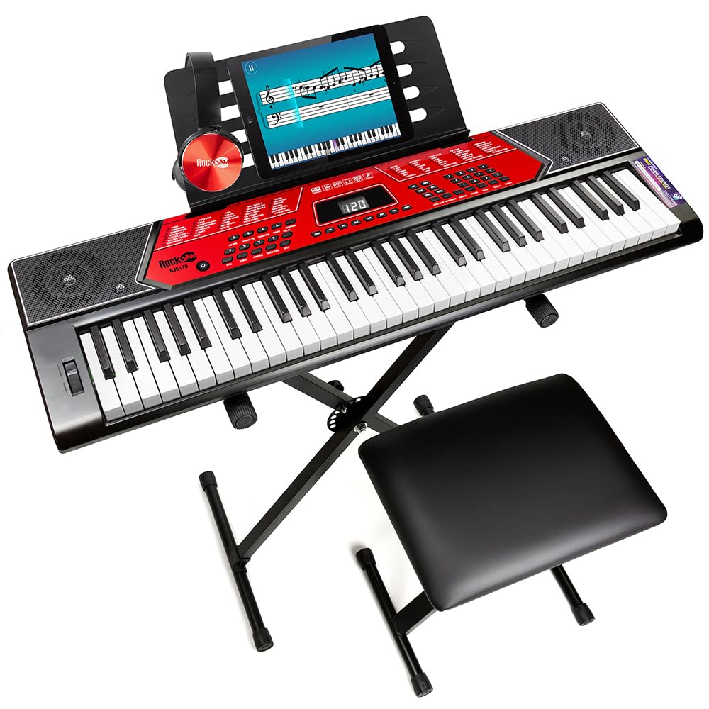 RockJam Teclado de Piano de 61 Teclas Ideal para Principiantes Musicales