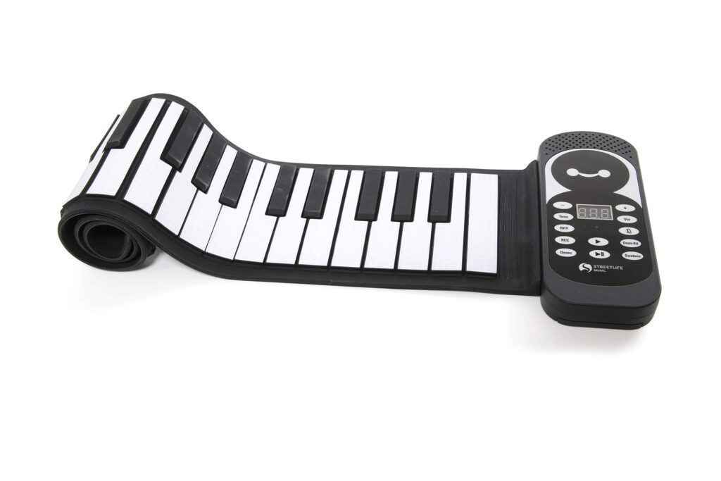 Piano Electrónico de 49 Teclas Negras Ideal para Principiantes y Portabilidad