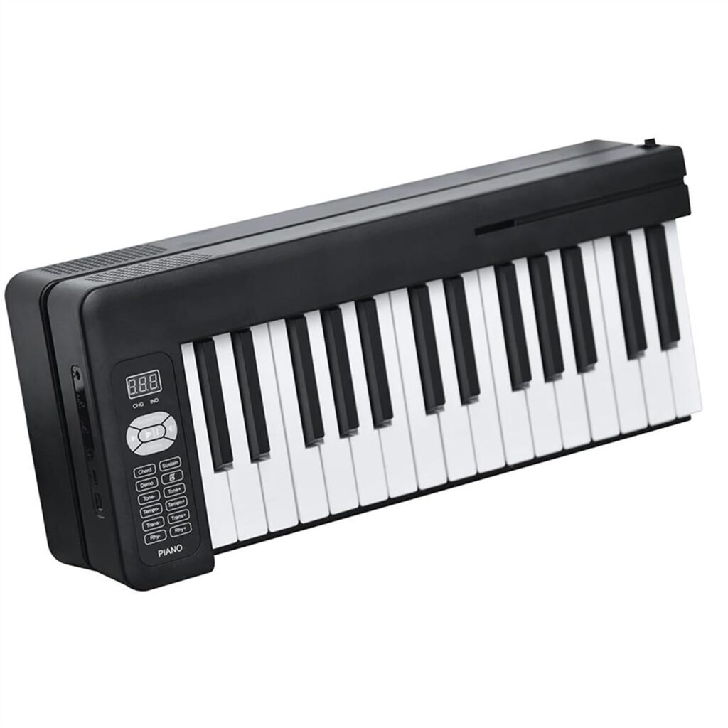Piano Electrónico Plegable de 61 Teclas Ideal para Aprendices Musicales Versátiles