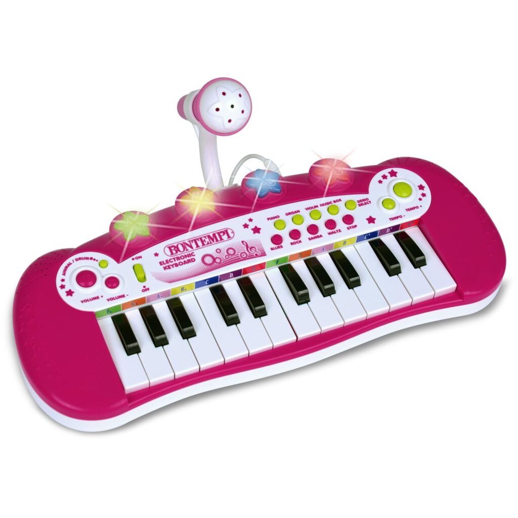 Bontempi Teclado Electrónico con Micrófono y Show de Luces Coloridas para Diversión Musical