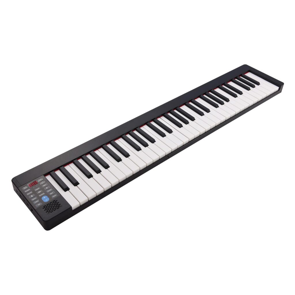 Piano Electrónico Plegable de 61 Teclas para Músicos en Movimiento